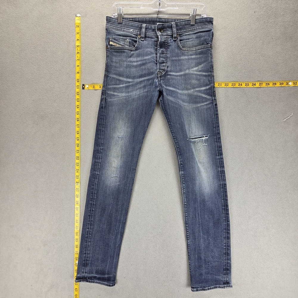 Diesel Jeans Mens 29x32 Blue Buster Regular Slim Tapered Button Fly 0853V